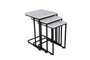 Hanah Home Ce Metal Zigon - 9404 Juego de Mesas Nido (3 Piezas) Blanco y Negro